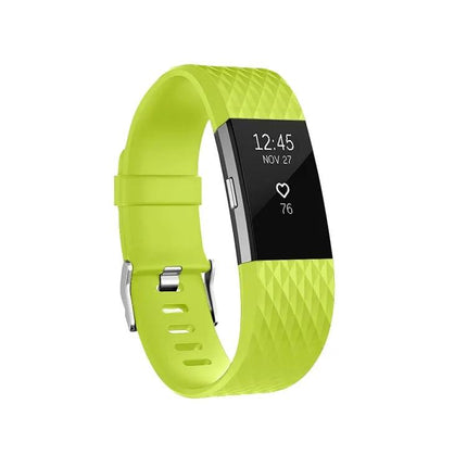 Diamond Pattern Elastomer Watch Band Fitbit Charge 2
