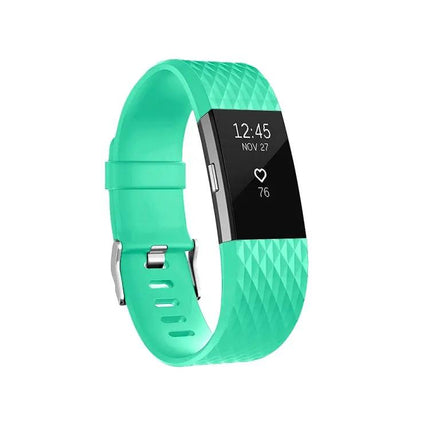 Diamond Pattern Elastomer Watch Band Fitbit Charge 2