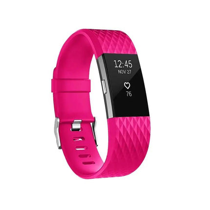 Diamond Pattern Elastomer Watch Band Fitbit Charge 2