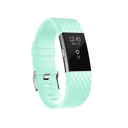 Diamond Pattern Adjustable Watch Band For Fitbit Charge 2 L