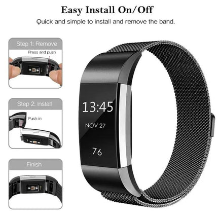 Stainless Steel Watch Band For Fitbit Charge 2 Size L