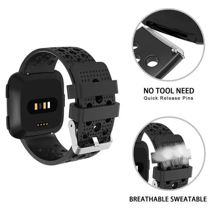 Silicone Venting Hole Replacement Band For Fitbit Versa