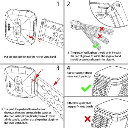 Silicone Venting Hole Replacement Band For Fitbit Versa