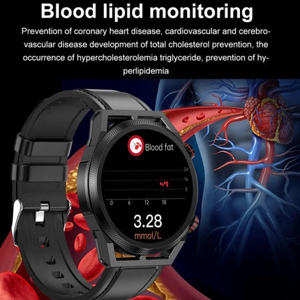 ET310 Smart Watch for Everyday Health and Fitness Tracking - wristwatch displaying blood lipid monitoring and 3.28 mmol/L reading