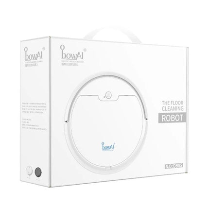 BOWAI OB8S Robot for Sweeping and Mopping Home Floors white boxed product image showing round robot on packaging