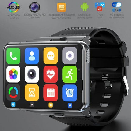 LOKMAT Smart Watch for Daily Connectivity and Activity Tracking - black smartwatch with 2.88-inch colorful app icons and fitness tracking display