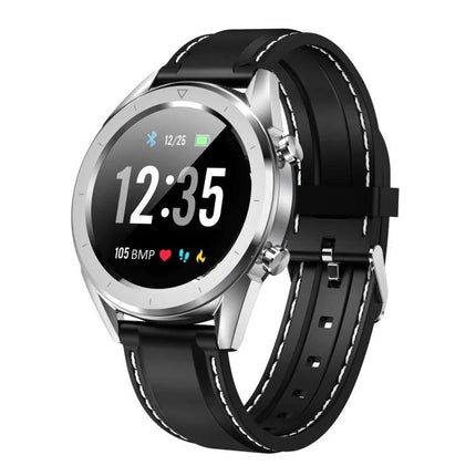 Smartwatch for Everyday Health Tracking and Notifications — silver smartwatch with 1.54-inch 240x240 display showing heart rate and call alerts