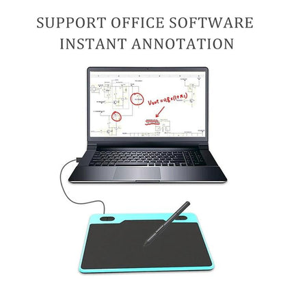 10Moons Drawing Tablet for Mobile and Tablet Devices connected to laptop for instant annotation and sketching with stylus