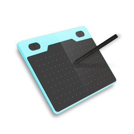 10Moons Drawing Tablet for Mobile and Tablet Devices - compact turquoise graphics tablet with pen for sketching and photo editing on phones and tablets