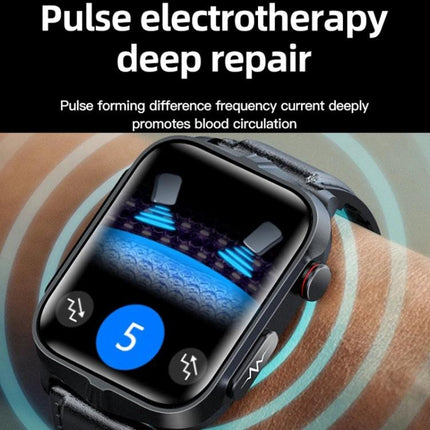 Daily Smart Watch for Everyday Health Monitoring with electrotherapy pulse feature showing heart rate and blood circulation display