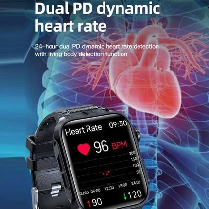 Daily Smart Watch for Everyday Health Monitoring - smartwatch displaying 96 BPM heart rate and ECG-style heart graphic for daily health tracking