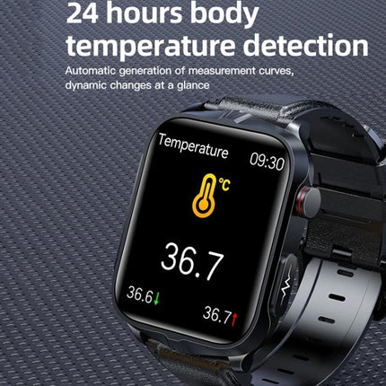 Daily Smart Watch for Everyday Health Monitoring - smartwatch displaying 24-hour body temperature 36.7°C on black screen