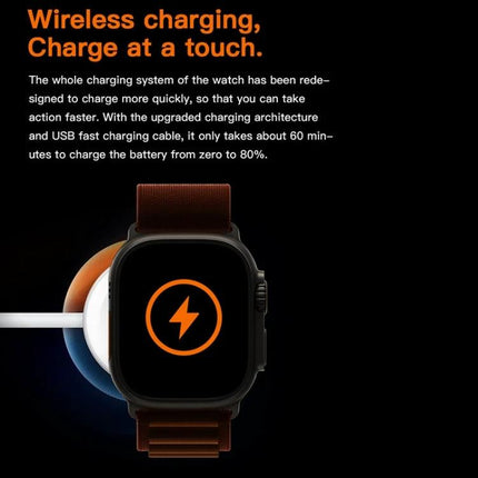 A Practical Smart Watch for Everyday Health and Activity showing wireless charging pad and watch screen with charging icon