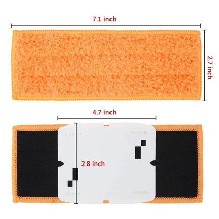 Reusable Microfiber Mopping Cloths for iRobot Braava, 3 Pack orange microfiber pad with dimensions for wet or dry cleaning