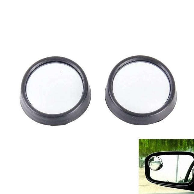 Car Blind Spot Wide Angle Rear View Mirror with 5.5cm Diameter - pair of adjustable wide angle round mirrors for improved lane change and parking safety