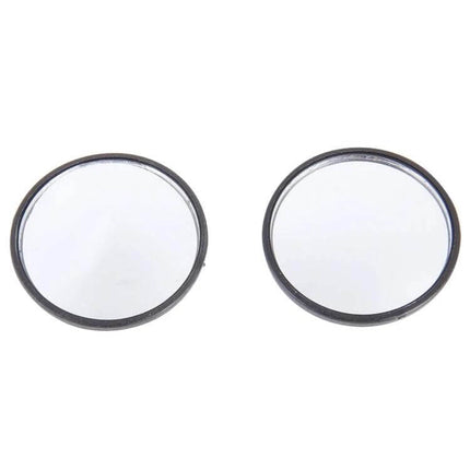 Wide Angle Blind Spot Mirror for Car Safety, 5.3cm Diameter - pair of round adhesive blind spot mirrors showing wide-angle reflectors for lane changes and reversing