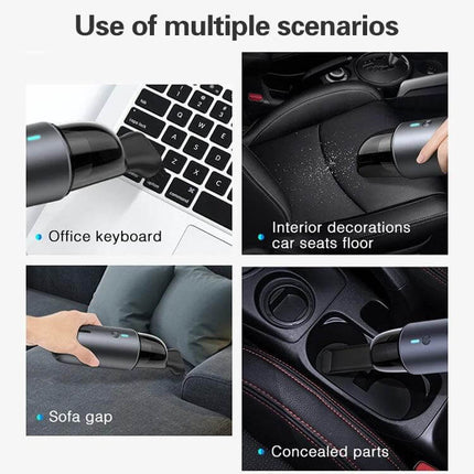 Navy Blue Wireless Handheld Vacuum Cleaner For Car And Home - compact cordless vacuum cleaning car seats, sofa gaps, keyboards and cup holders