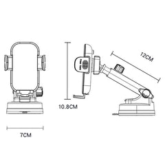 Yesido C197 15W Fast Charge Wireless Car Mount with Adjustable Arm and Suction Base