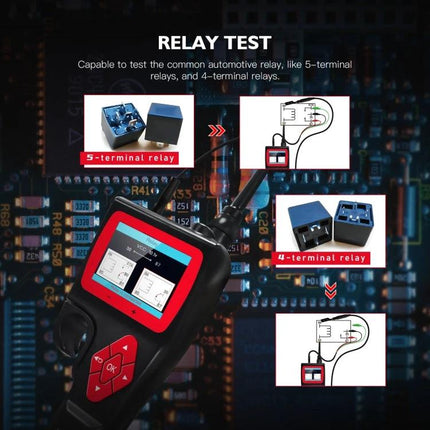 TopDiag Analyzer for Routine Vehicle Diagnostics at Home - handheld relay test for 4-terminal and 5-terminal automotive relays