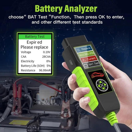 TopDiag Car Battery Analyzer for Everyday Vehicle Checks handheld device testing car battery health before a drive