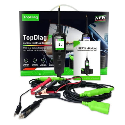 TopDiag Analyzer for Everyday Car Maintenance Tasks - compact vehicle electrical tester kit with probes, clips and user manual