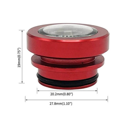 Car And Motorcycle Metal Cigarette Lighter Dust Cover - red anodized billet aluminum plug with dimensions 27.8x19mm, rubber seal