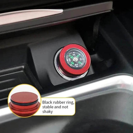 Car And Motorcycle Metal Cigarette Lighter Dust Cover red anodized billet aluminum cap with compass installed in 12V socket