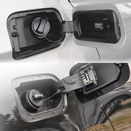 Mercedes Benz Fuel Tank Cap For Easy Refilling Replacement shown installed in open fuel filler compartment, ABS durable tool-free press-on cap