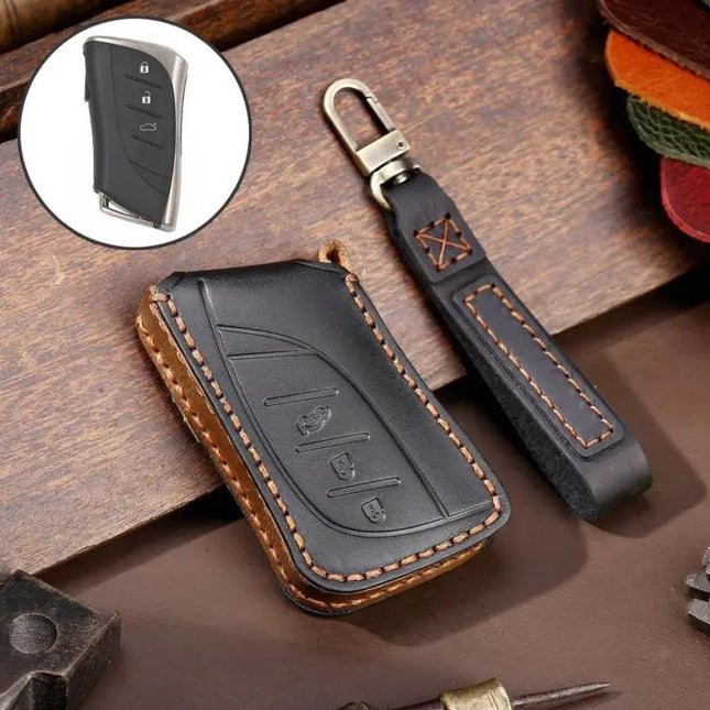Hallmo Cowhide Leather Key Case for Lexus 3-Button Keys | Syndmart