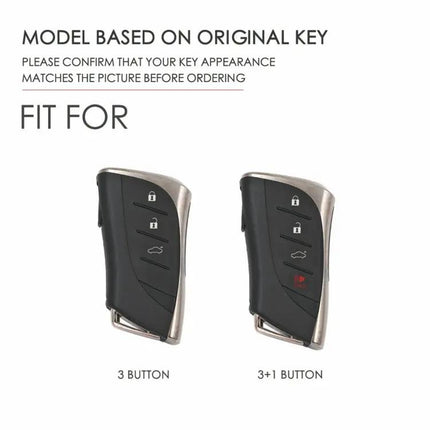 Hallmo Cowhide Leather Key Case for Lexus 3-Button Keys | Syndmart