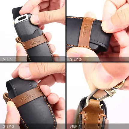 Hallmo Cowhide Leather Key Case for Lexus 3-Button Keys | Syndmart