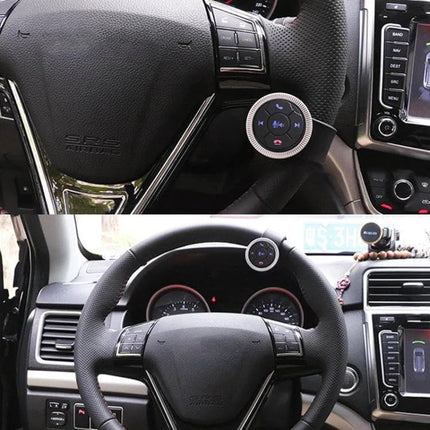 Universal Strap Shape Steering Wheel Remote Control For Car Multimedia attached to steering wheel for hands-free media and volume control