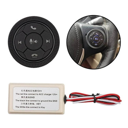 Steering Wheel Button Controller Wireless Remote for Car DVD compact adhesive steering-wheel control with CR2025 battery, play pause skip volume