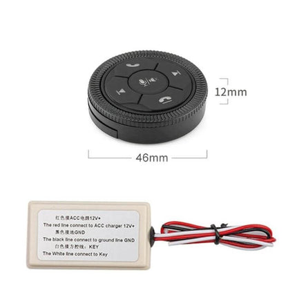 Steering Wheel Button Controller Wireless Remote for Car DVD compact 46mm black button remote with adhesive mount and wiring module