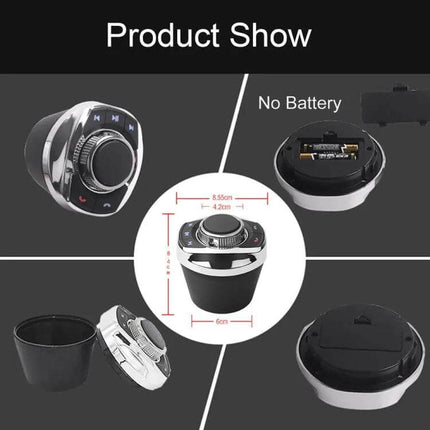 Car Cup Holder Remote Button With Eight Functions For Easy In Car Use - compact ABS remote fits cup holder, 8 keys, battery compartment visible