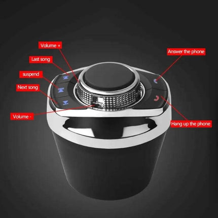 Car Cup Holder Remote Button With Eight Functions For Easy In Car Use - compact ABS remote with eight keys fits cup holder for volume, track and phone control