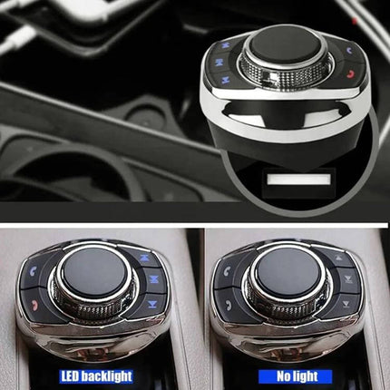 Car Cup Holder Remote Button With Eight Functions For Easy In Car Use - compact ABS remote with eight keys, fits cup holder, LED backlight option, battery powered