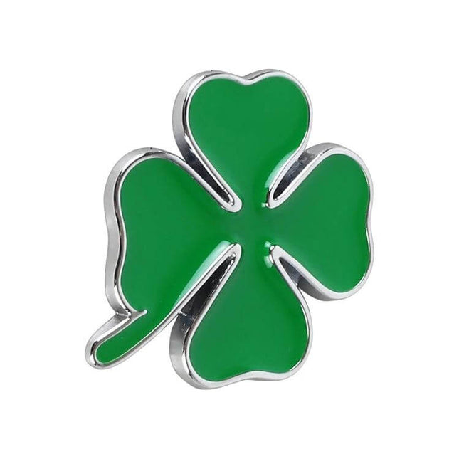 Four Leaf Clover Metal Sticker for Car Decoration, 4x3 cm Size - green metal clover car decal decorative emblem