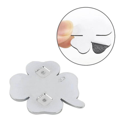 Four Leaf Clover Metal Sticker for Car Decoration, 4x3 cm Size - durable metal clover car sticker with peel-and-stick adhesive backing