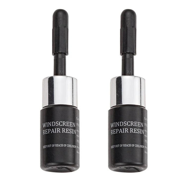 Handy Repair Fluid for Quick Car Windshield Fixes at Home - two bottles of windscreen repair resin with applicator