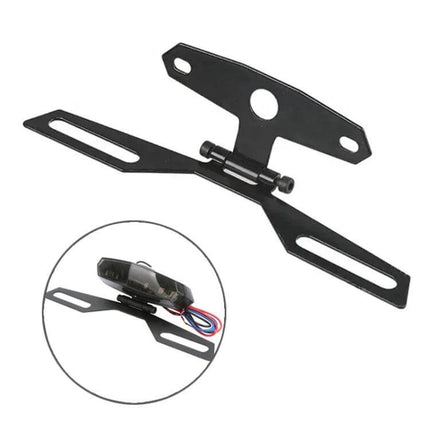 Adjustable Motorcycle Taillight Folding Bracket for Secure Use - durable black folding taillight mount for motorcycles and ATVs, adjustable alignment