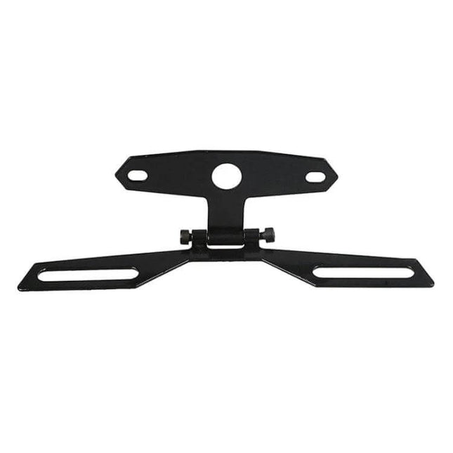 Adjustable Motorcycle Taillight Folding Bracket for Secure Use - black steel folding taillight bracket for motorcycles and ATVs