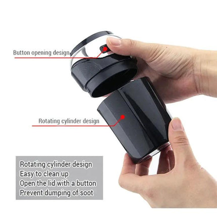 Solar-Powered Car Ashtray with Built-in LED Light and Cover