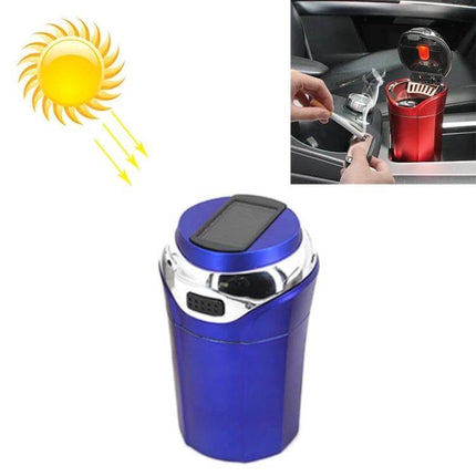 Portable Solar-Powered Car Ashtray with LED Light and Cover for cars, solar top, LED-lit covered ashtray