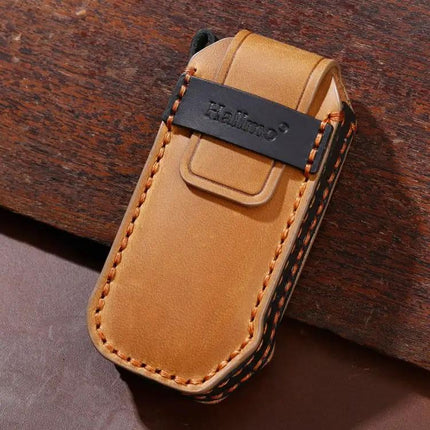 Hallmo Cowhide Leather Protective Case for Kia 5-Button Keys | Syndmart