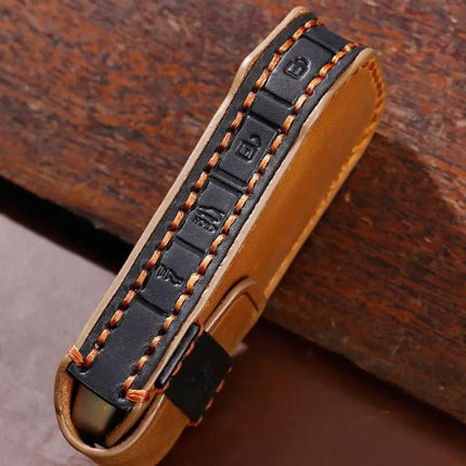 Hallmo Cowhide Leather Protective Case for Kia 5-Button Keys | Syndmart