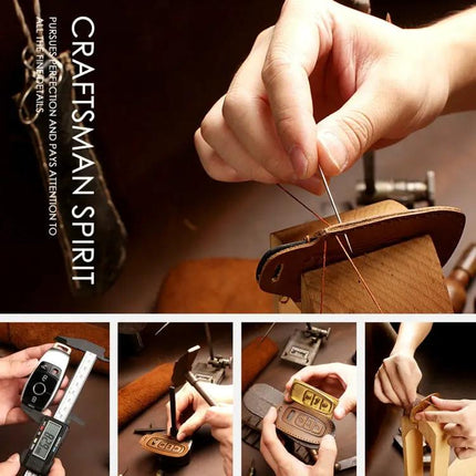 Hallmo Cowhide Leather Protective Case for Kia 5-Button Keys | Syndmart