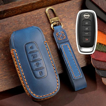 Hallmo Leather Key Cover For Nissan Teana Ariya Key Fob, 4 Button