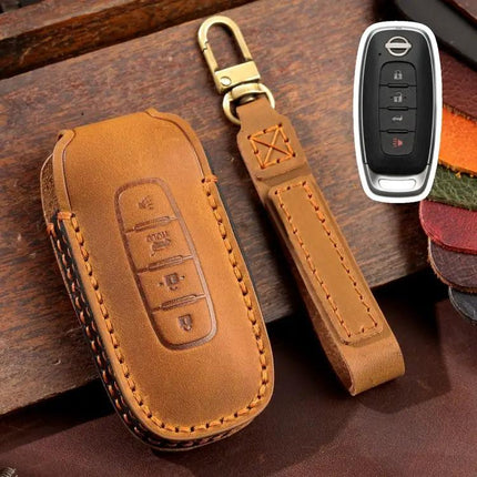 Hallmo Leather Key Cover For Nissan Teana Ariya Key Fob, 4 Button