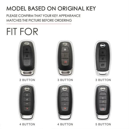 Hallmo Leather Key Cover For Nissan Teana Ariya Key Fob, 4 Button